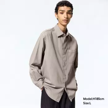 Рубашка мужская GU в американском стиле, темно-зеленый