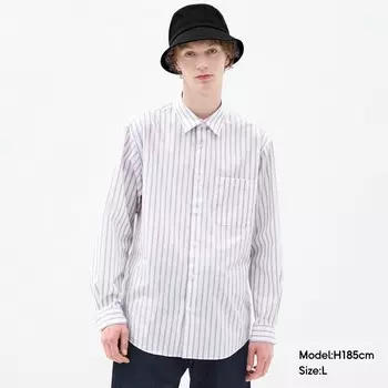 Рубашка мужская GU в полоску, серый