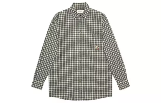 Рубашка мужская Gucci, зеленый/белый