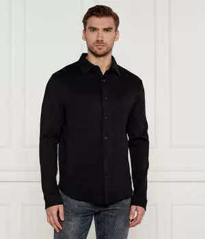Рубашка мужская Guess Jeans хлопковая однотонная, черный