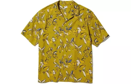 Рубашка мужская хаки Uniqlo, желтый