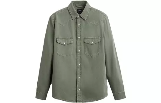 Рубашка мужская хаки Zara, хаки