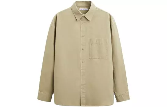 Рубашка мужская хаки Zara, хаки
