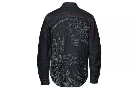 Рубашка мужская индиго Evisu, индиго