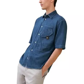 Рубашка мужская индиго Hermes, индиго