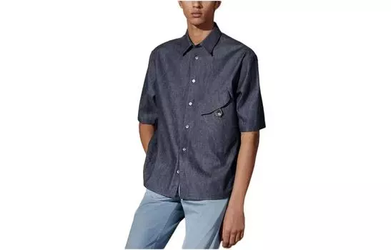 Рубашка мужская индиго Hermes, индиго