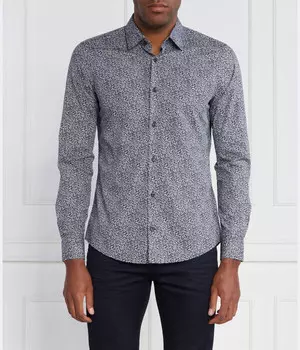 Рубашка мужская Joop! хлопковая с принтом, синий