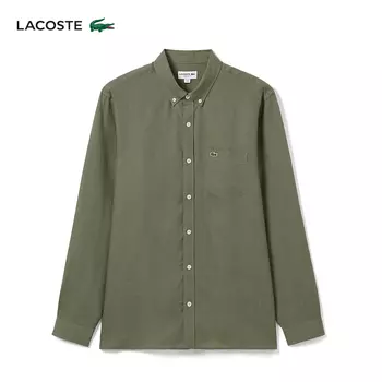 Рубашка мужская классическая Lacoste с длинными рукавами, зеленый