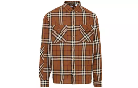 Рубашка мужская коричневая Burberry, коричневый