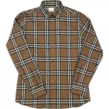 Рубашка мужская коричневая Burberry, коричневый