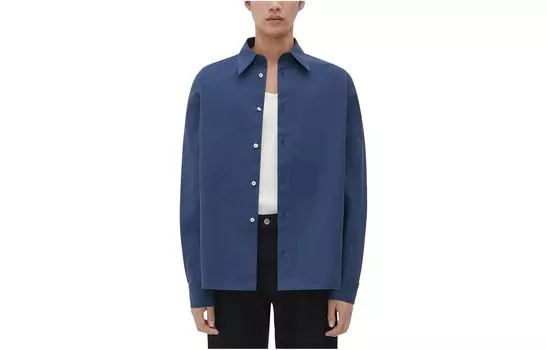 Рубашка мужская королевского синего цвета Bottega Veneta, синий