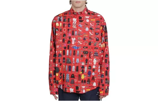 Рубашка мужская красная Balenciaga, красный