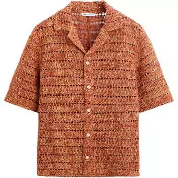 Рубашка мужская красная Zara, красный