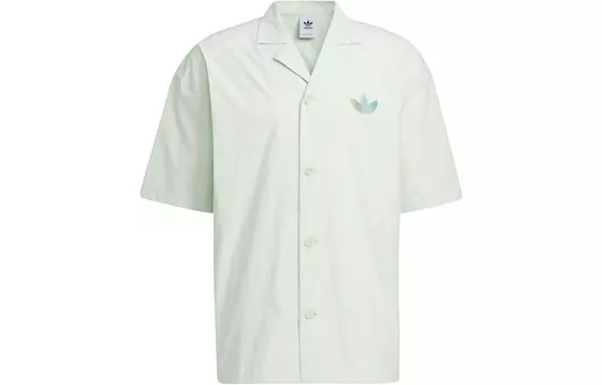 Рубашка мужская льняная зеленая Adidas Originals, зеленый