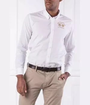 Рубашка мужская La Martina с вышитым логотипом, белый