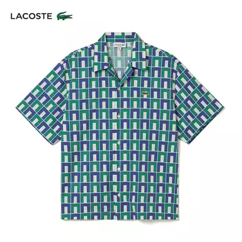 Рубашка мужская Lacoste с цветными блоками, синий / зеленый