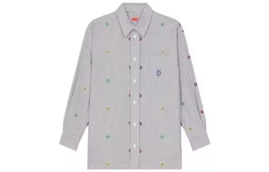 Рубашка мужская лаймово-серая Kenzo, серый