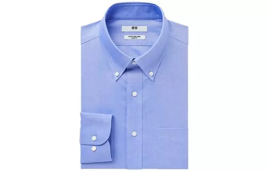 Рубашка мужская Lake Blue - 64 Uniqlo, цвет Lake blue - 64