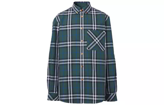 Рубашка мужская лесная зеленая Burberry, зеленый