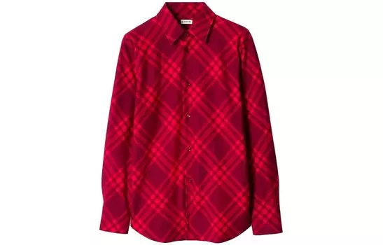 Рубашка мужская малиново-красная Burberry, малиново-красный