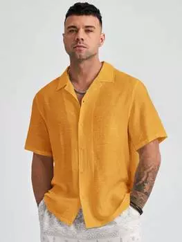 Рубашка мужская Manfinity Homme с коротким рукавом, желтый