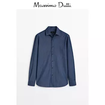 Рубашка мужская Massimo Dutti джинсовая, синий