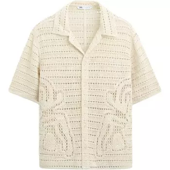 Рубашка мужская матово-белая Zara, белый