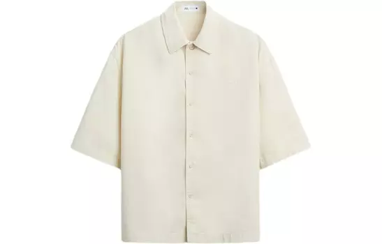 Рубашка мужская матово-белая Zara, белый