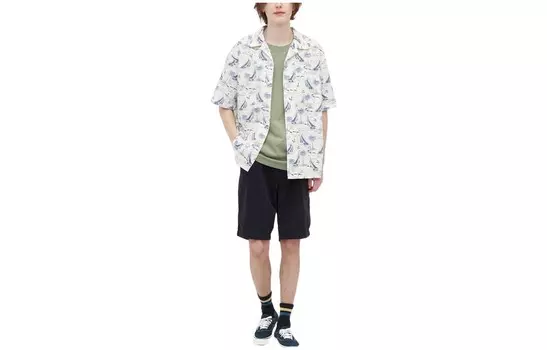 Рубашка мужская молочно-белая Uniqlo, слоновая кость