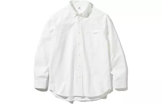 Рубашка мужская молочно-белая Uniqlo, слоновая кость