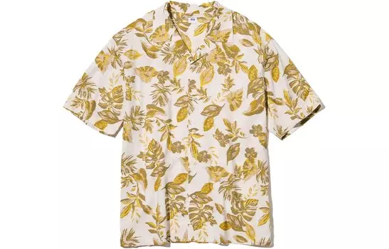 Рубашка мужская молочно-белая Uniqlo, слоновая кость