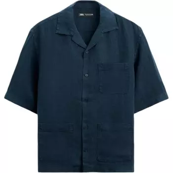 Рубашка мужская Морской синий Zara, цвет Sea Blue