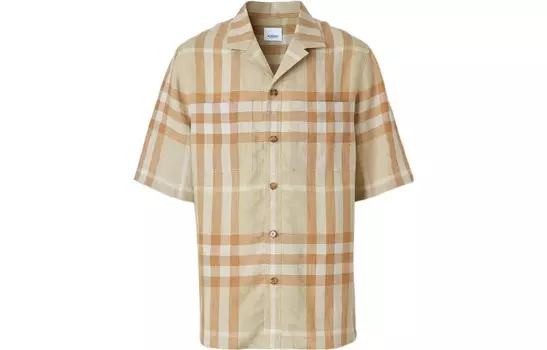 Рубашка мужская мягкая желто-коричневая Burberry, коричневый