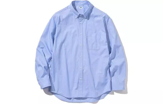 Рубашка мужская небесно-голубая Uniqlo, голубой