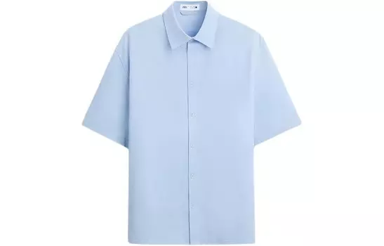Рубашка мужская небесно-голубая Zara, голубой