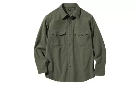 Рубашка мужская оливковая Uniqlo, оливковый