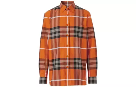 Рубашка мужская оранжевая Burberry, оранжевый