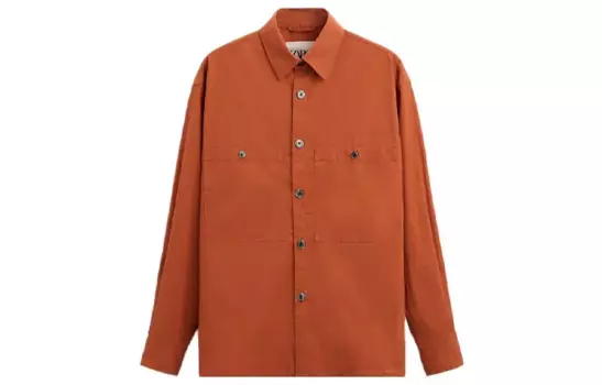 Рубашка мужская оранжевая Zara, оранжевый
