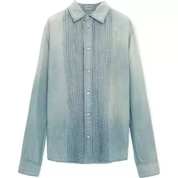 Рубашка мужская отбеленная индигово-синяя Loewe, синий