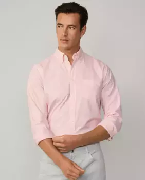 Рубашка мужская Oxford, окрашенная в изделии, классический крой, большие размеры Hackett, розовый