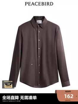 Рубашка мужская Peacebird с вышивкой, коричневый