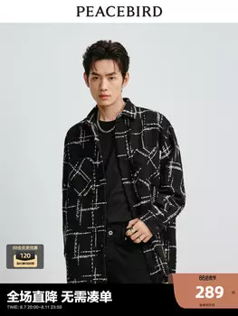 Рубашка мужская Peacebird твидовая, черный