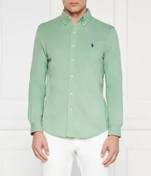 Рубашка мужская Polo Ralph Lauren хлопковая с логотипом, зеленый