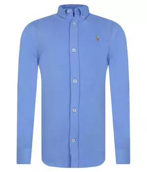 Рубашка мужская Polo Ralph Lauren повседневная с вышивкой, синий