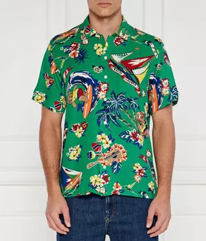 Рубашка мужская Polo Ralph Lauren в гавайском стиле, зеленый