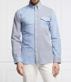 Рубашка мужская Polo Ralph Lauren в клетку и в полоску, синий