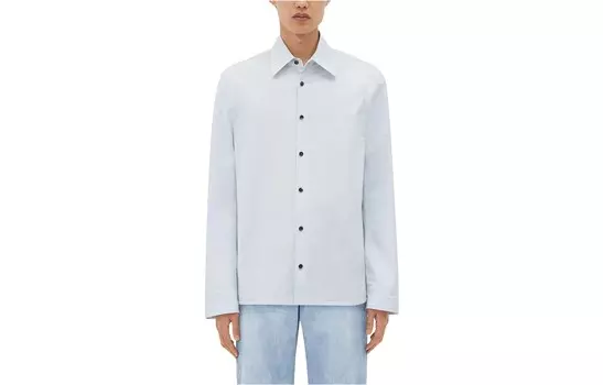 Рубашка мужская пыльно-синяя Bottega Veneta, синий