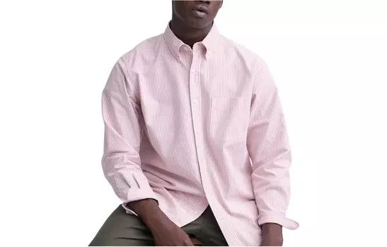 Рубашка мужская розовая Uniqlo, розовый