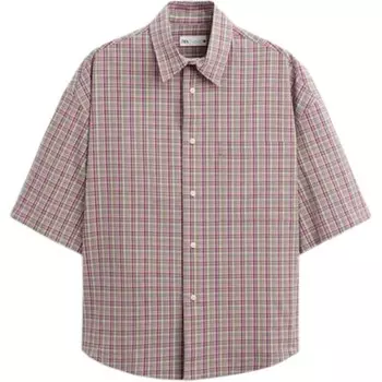 Рубашка мужская розовая Zara, розовый