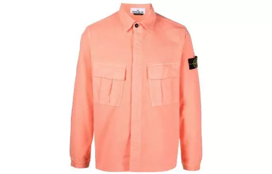 Рубашка мужская розово-лососевого цвета Stone Island, цвет Pink salmon color